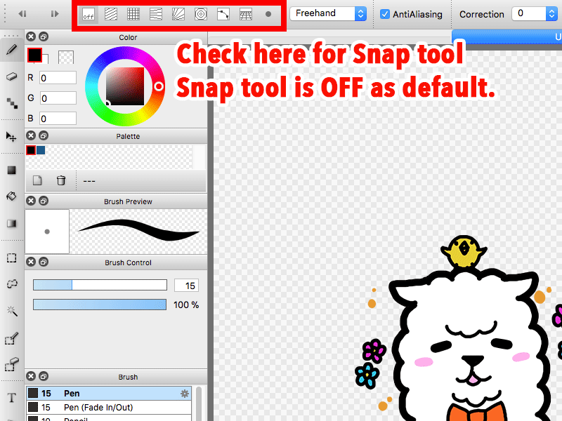Diagram：Check here to use Snap tool