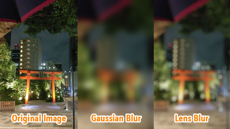 images:“Gaussian Blur” and “Lens Blur”